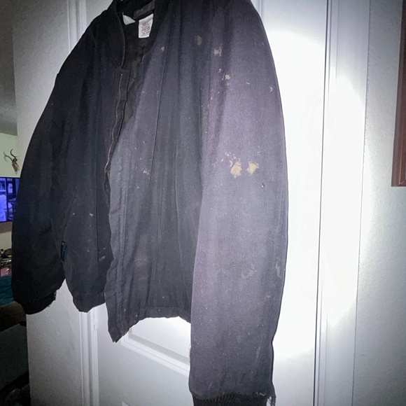 Black flame resistant winter zip up work wear extra large jacket - Picture 3 of 14